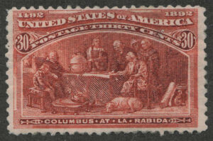 Mint Never Hinged Stamp USA 1893 SC239 Columbus at La Rábida Friary Orange brown 30 Cent 1893