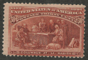Mint Hinged Stamp USA 1893 SC239 Columbus at La Rábida Friary Orange brown 30 Cent 1893