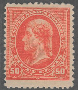 Mint Lightly Hinged Stamp USA 1894 SC260 Thomas Jefferson Orange 50 Cent 1894