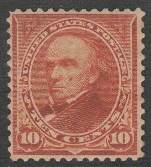 Mint Lightly Hinged Stamp USA 1898 SC283 Daniel Webster Orange brown 10 Cent 1898