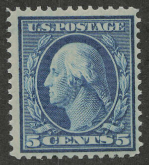 Mint Never Hinged Stamp USA 1908 SC335 George Washington Blue 5 Cent 1908