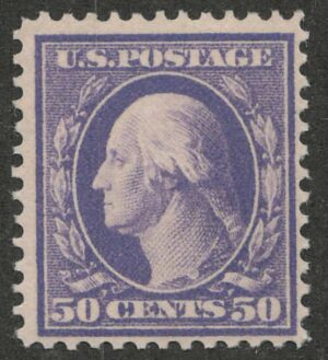 Mint Lightly Hinged Stamp USA 1909 SC341 George Washington Violet 50 Cent 1909