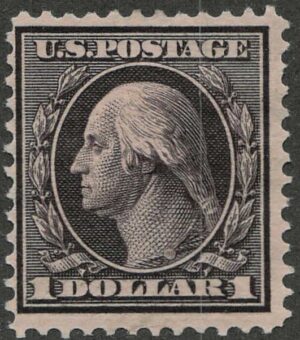 Mint Hinged Stamp USA 1909 SC342 George Washington Violet brown 1 Dollar 1909