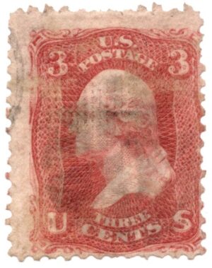 Used Stamp USA  SC88 George Washington Rose 3 Cent 1867 "E" Grill