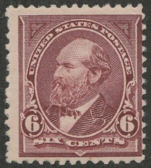 Mint Never Hinged Stamp USA 1894 SC256 James A. Garfield Dull brown 6 Cent 1894