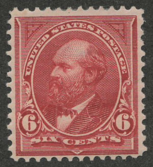 Mint Hinged Stamp USA 1895 SC271 James A. Garfield Dull brown 6 Cent 1895