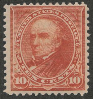 Mint Hinged Stamp USA 1898 SC283 Daniel Webster Orange brown 10 Cent 1898