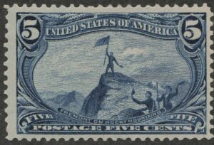 Mint Lightly Hinged Stamp USA 1898 SC288 Major General John C. Frémont (1813-1890), former US senator Dull blue 5 Cent 1898