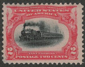 Mint Never Hinged Stamp USA 1901 SC295 Empire State Express (1891), passenger train Black,Carmine 2 Cent 1901