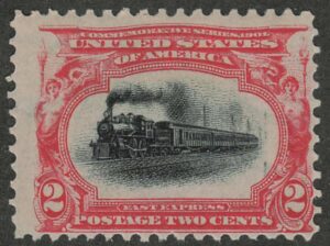 Mint Never Hinged Stamp USA 1901 SC295 Empire State Express (1891), passenger train Black,Carmine 2 Cent 1901