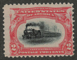 Mint Never Hinged Stamp USA 1901 SC295 Empire State Express (1891), passenger train Black,Carmine 2 Cent 1901