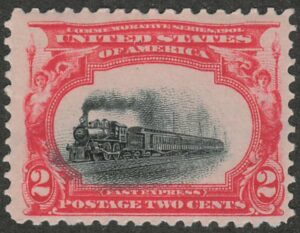 Mint Never Hinged Stamp USA 1901 SC295 Empire State Express (1891), passenger train Black,Carmine 2 Cent 1901