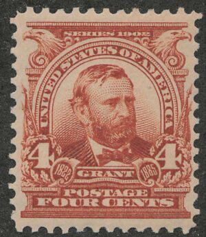 Mint Hinged Stamp USA 1903 SC303 Ulysses S Grant Brown 4 Cent 1903