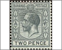Mint Stamp Bahamas  SC50a King George V 1 d - British penny (old) Deep rose carmine**STOCK IMAGE**