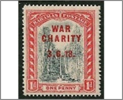 Mint Stamp Bahamas 1919 SCB2 Overprinted in Red 1 d - British penny (old) Red,Black**STOCK IMAGE**