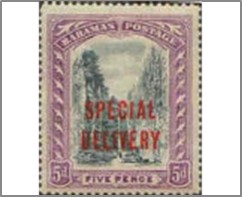 Mint Stamp Bahamas 1918 SCE3 Overprinted 5 d - British penny (old) Violet,Black**STOCK IMAGE**