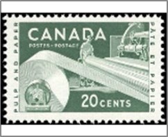 Mint Stamp Canada 1956 SC362 Paper Industry 20 ¢ - Canadian cent Green**STOCK IMAGE**