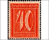 Mint Stamp German Reich  MI163(SC142) 40 German reichspfennig Red orange,Yellowish red Numeral**STOCK IMAGE**