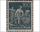 Mint Stamp German Reich  MI170(SC149) 60 German reichspfennig Dark grey turqoise Reaper**STOCK IMAGE**
