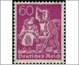 Mint Stamp German Reich  MI184(SC168) 60 German reichspfennig Dark pink lilac Smith**STOCK IMAGE**