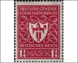 Mint Stamp German Reich 1922 MI199a(SC212) ¼ German reichsmark Dark carmine red Munich Exhibition.**STOCK IMAGE**