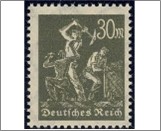 Mint Stamp German Reich  MI243a(SC226) 30 German reichsmark Dark olive,Black grey olive Miner**STOCK IMAGE**