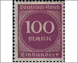 Mint Stamp German Reich  MI268a(SC229) 100 German reichsmark Violet purple Value in circle**STOCK IMAGE**