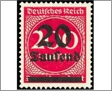 Mint Stamp German Reich 1923 MI282I(SC246) 20T on 200m 20000 German reichsmark Lilac red Surcharge -**STOCK IMAGE**