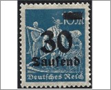Mint Stamp German Reich 1923 MI284(SC248) 30T on 10m 30000 German reichsmark Grey ultramarine Surcharge -**STOCK IMAGE**