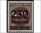 Mint Stamp German Reich 1923 MI294(SC258) 50T on 400m 250000 German reichsmark Blackish orange brown Surcharge -**STOCK IMAGE**