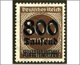 Mint Stamp German Reich  MI305A(SC265) 800T on 400m 800000 German reichsmark Blackish orange brown Surcharge -**STOCK IMAGE**