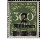 Mint Stamp German Reich  MI310A(SC270) M on 300m 2000000 German reichsmark Blackish yellowish green Surcharge -**STOCK IMAGE**