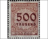 Mint Stamp German Reich 1923 MI313AP(SC280) 500000 German reichsmark Brown Value in Tausend**STOCK IMAGE**
