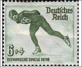 Mint Stamp German Reich 1935 MI600X(SCB79) 6 +4 German reichspfennig Blackish green Speed €‹€‹skating**STOCK IMAGE**