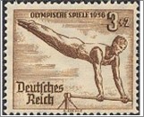 Mint Stamp German Reich 1936 MI609(SCB82) 3 +2 German reichspfennig Brown Horizontal Bar Exercises**STOCK IMAGE**