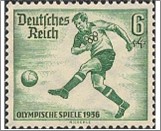 Mint Stamp German Reich 1936 MI611(SCB84) 6 +4 German reichspfennig Dark green Soccer**STOCK IMAGE**