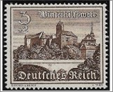 Mint Stamp German Reich 1939 MI730y(SCB160) 3 +2 German reichspfennig Dark brown Elbogen castle at the Eger**STOCK IMAGE**