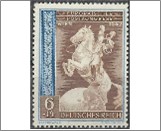 Mint Stamp German Reich 1942 MI821(SCB210) 6+14 German reichspfennig Bright ultramarine,Siena Riding postillion over globe**STOCK IMAGE**