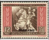 Mint Stamp German Reich 1942 MI825(SCB214) 12+38 German reichspfennig Bright red carmine,Siena Riding postillion**STOCK IMAGE**