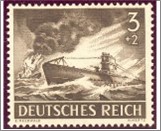 Mint Stamp German Reich 1943 MI831x(SCB218) 3 +2 German reichspfennig Blackish siena Submarine type VII A**STOCK IMAGE**