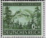 Mint Stamp German Reich 1943 MI855(SCB241) 6 +4 German reichspfennig Dark opal green Rosegger birthplace**STOCK IMAGE**