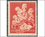 Mint Stamp German Reich 1943 MI859(SCB246) 10 years WHW, Mother with children 12+38 German reichspfennig Brownish red**STOCK IMAGE**