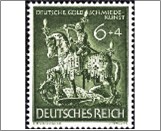 Mint Stamp German Reich 1943 MI860(SCB247) 6 +4 German reichspfennig Black olive Knight Saint George slaying dragon**STOCK IMAGE**