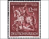 Mint Stamp German Reich 1943 MI861(SCB248) 2+88 German reichspfennig Dark lilac brown Knight Saint George**STOCK IMAGE**