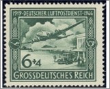Mint Stamp German Reich 1944 MI866(SCB252A) 6 +4 German reichspfennig Black opal green Focke-Wulf fw200 Condor over Tempelhof A**STOCK IMAGE**
