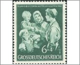Mint Stamp German Reich 1944 MI870(SCB254) 6 +4 German reichspfennig Black bluish green Community Nurse Visiting Mother and Ch**STOCK IMAGE**