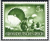 Mint Stamp German Reich 1944 MI875y(SCB259) 5 +3 German reichspfennig Blackish olive green Paratroopers**STOCK IMAGE**