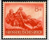 Mint Stamp German Reich 1944 MI877x(SCB261) 8 +4 German reichspfennig Red Grenade launcher of the Waffen-SS**STOCK IMAGE**
