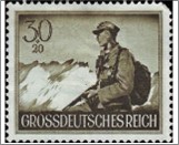 Mint Stamp German Reich 1944 MI885y(SCB269) 30+20 German reichspfennig Black green olive Mountain troops**STOCK IMAGE**