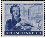 Mint Stamp German Reich  MI888(SCB272) 6 +9 German reichspfennig Dark mauve ultramarine Postwoman**STOCK IMAGE**